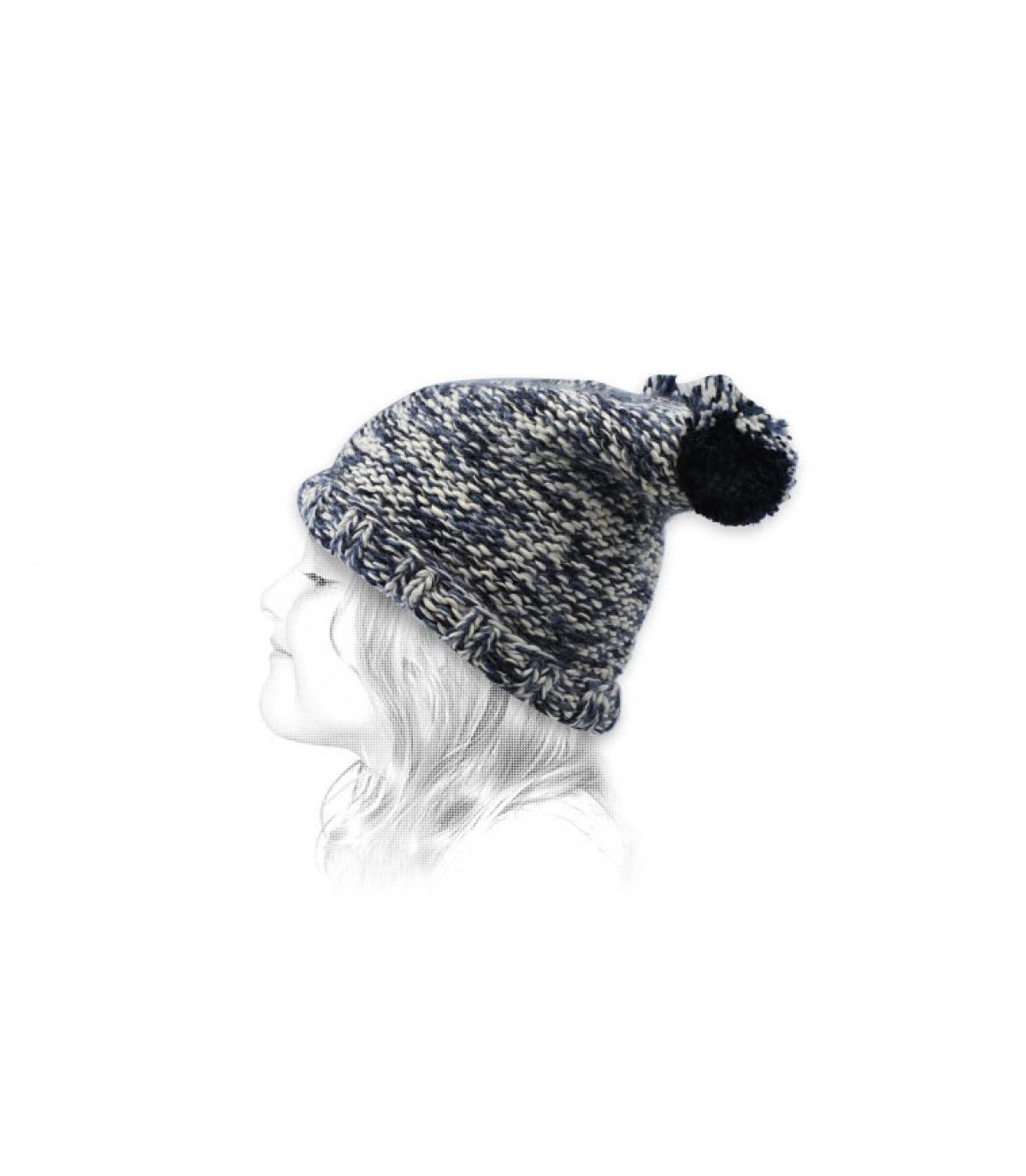 gorro niño pompón azul Tania kids blue